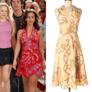 ASO Gretchen Wieners Mean Girls ALT Color Silk Blend Halter Dress US Size 8 Y2K